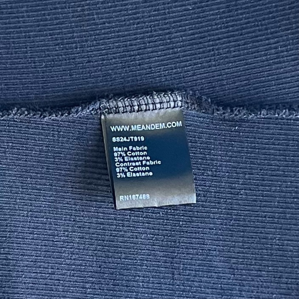 ME+EM Dark Blue Button Down Front Ribbed Polo - Picture 6 of 6